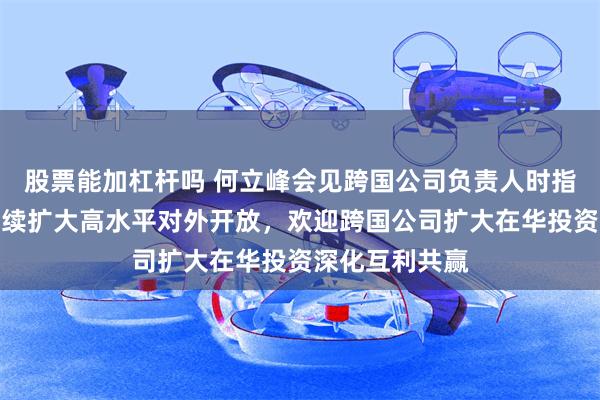 股票能加杠杆吗 何立峰会见跨国公司负责人时指出：中国将继续扩大高水平对外开放，欢迎跨国公司扩大在华投资深化互利共赢