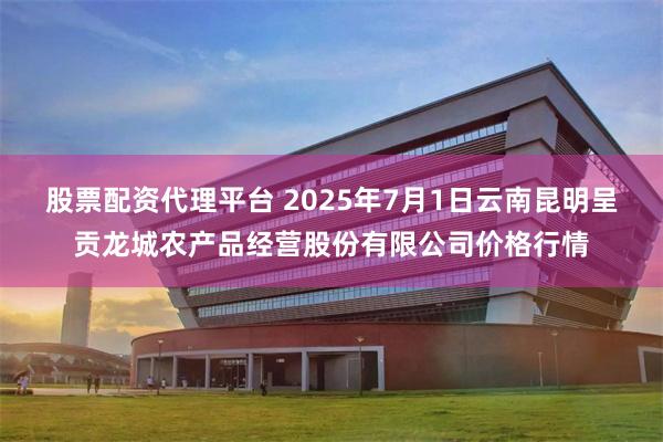 股票配资代理平台 2025年7月1日云南昆明呈贡龙城农产品经营股份有限公司价格行情